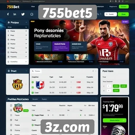 Interface do usuário do site 755bet5